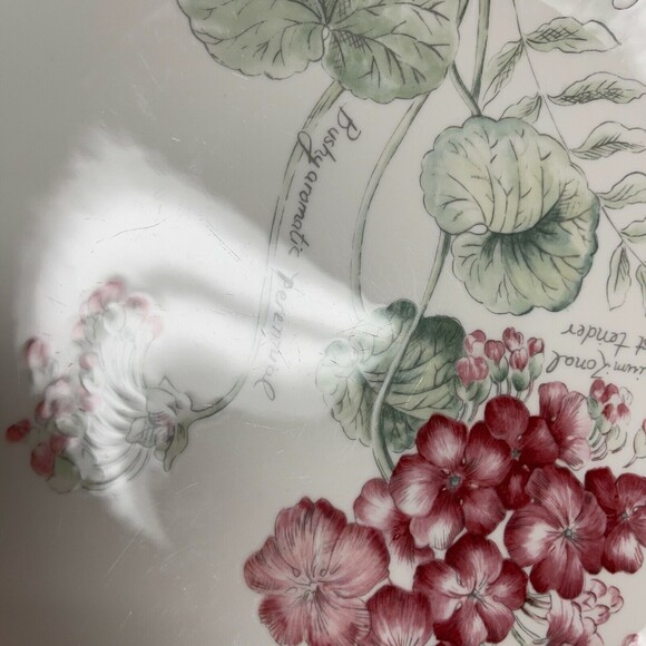 Lenox Geranium Artist Sketchbook by Louise Le Luyer Dinner Plates 11" Lot of 2 - Picture 9 of 11